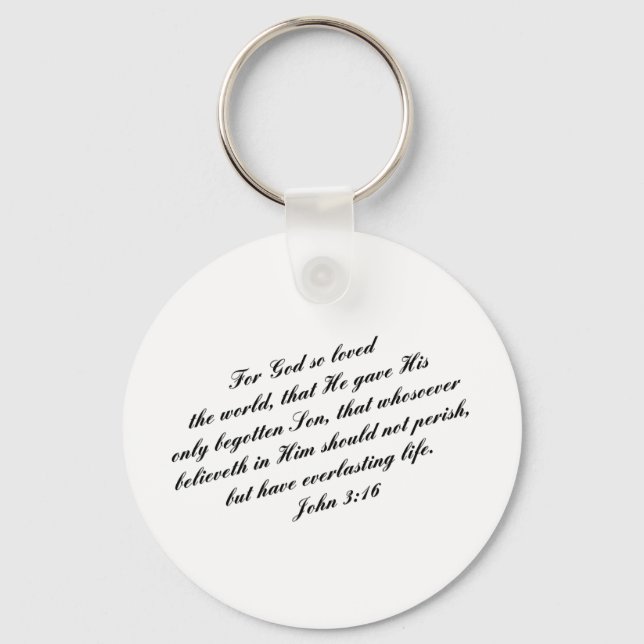 John 3:16 Bibelverse (KJV) Schlüsselanhänger (Vorderseite)
