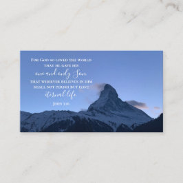 John 3:16 Bibelverse | Matterhorn Original Foto Visitenkarte