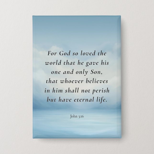 John 3:16 Bible Verse Image Button (Vorderseite)