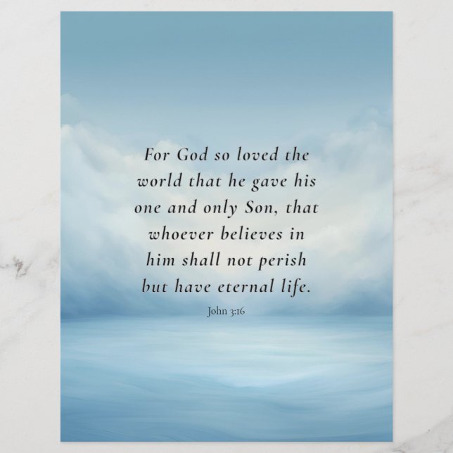 John 3:16 Bible Verse Image Flyer (Vorne)