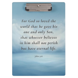 John 3:16 Bible Verse Image Klemmbrett