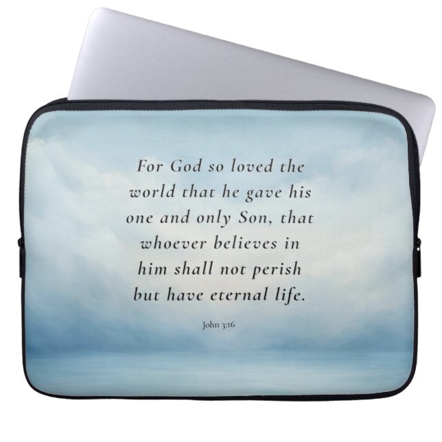 John 3:16 Bible Verse Image Laptopschutzhülle (Vorderseite)