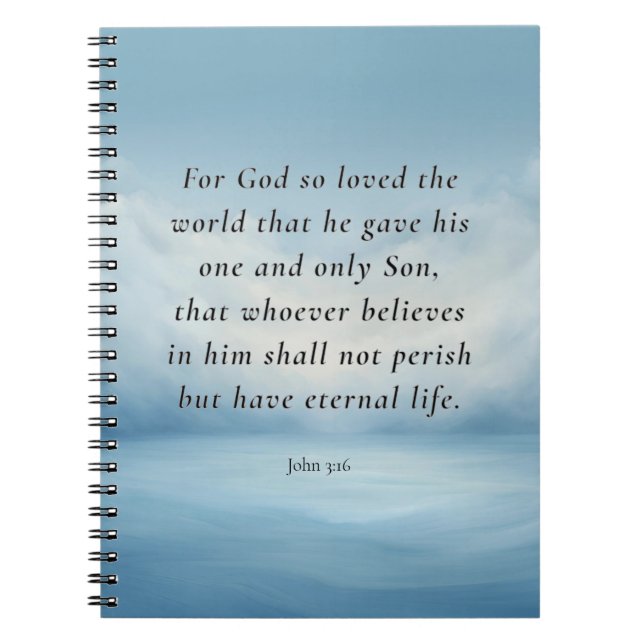 John 3:16 Bible Verse Image Notizblock (Vorderseite)