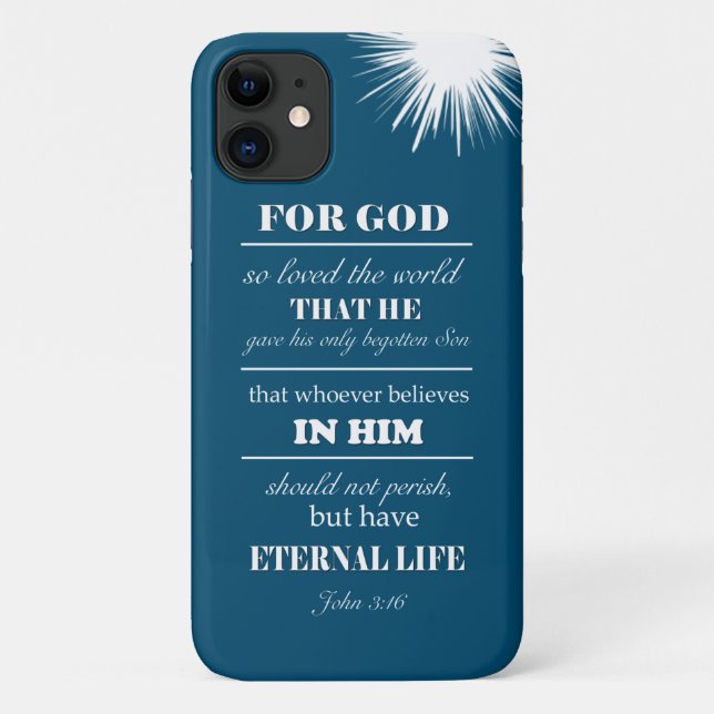 John 3:16 Bible Verse inspirierend Case-Mate iPhone Hülle (Rückseite)