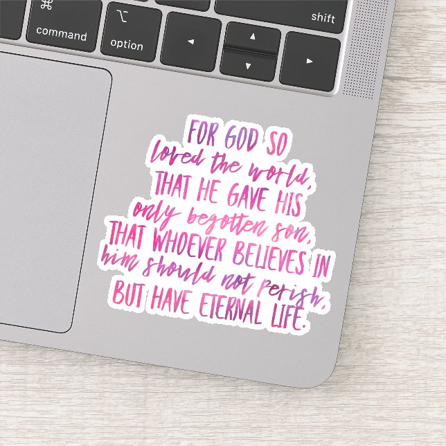 John 3:16 Bible Verse Vinyl Sticker (Detail)