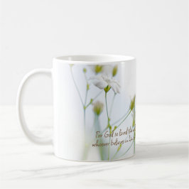 John 3:16 Bible Verse White Floral Beauty Kaffeetasse