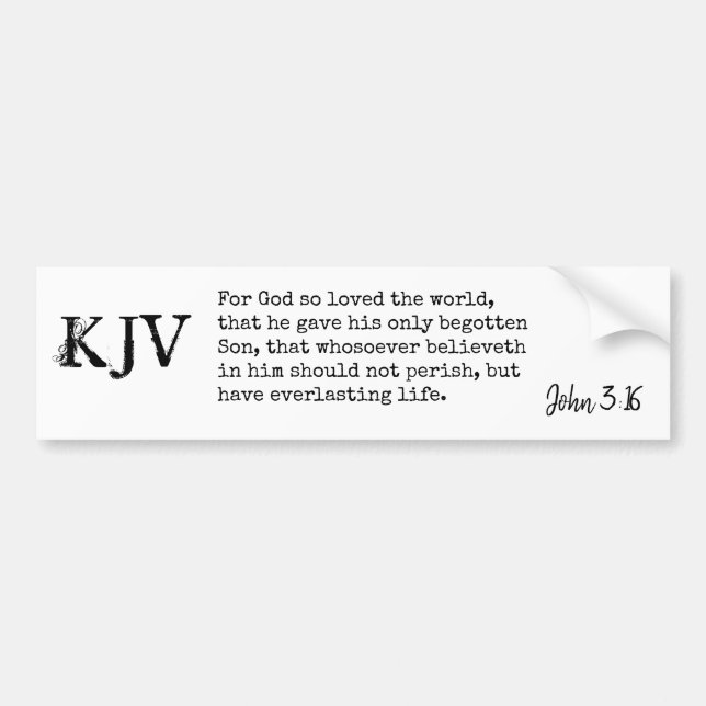 John 3:16 Bible Zitat - Kann individuell angepasst Autoaufkleber (Vorne)