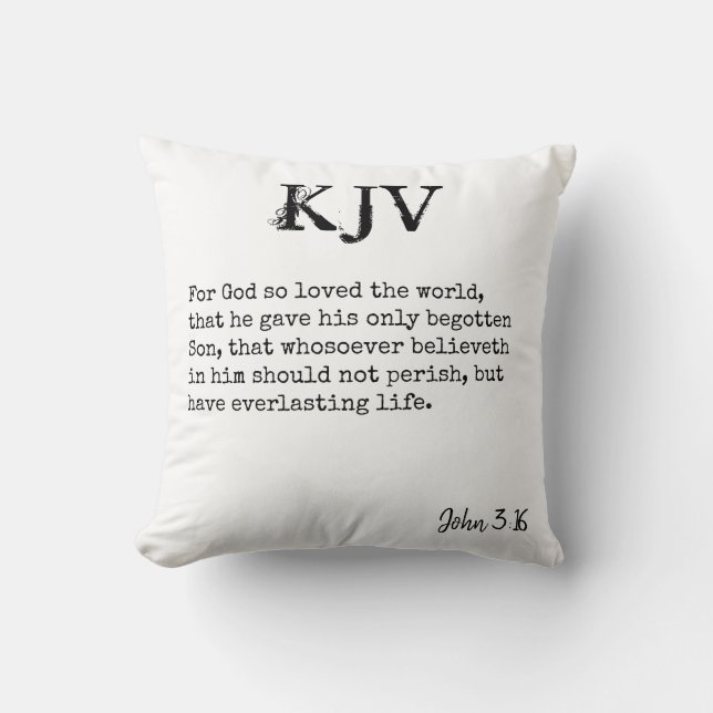 John 3:16 Bible Zitat - Kann individuell angepasst Kissen (Vorderseite)