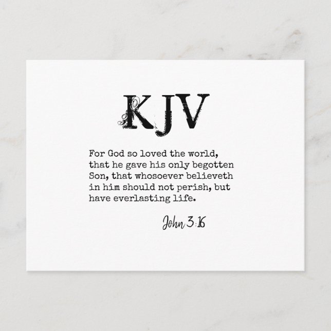 John 3:16 Bible Zitat - Kann individuell angepasst Postkarte (Vorderseite)