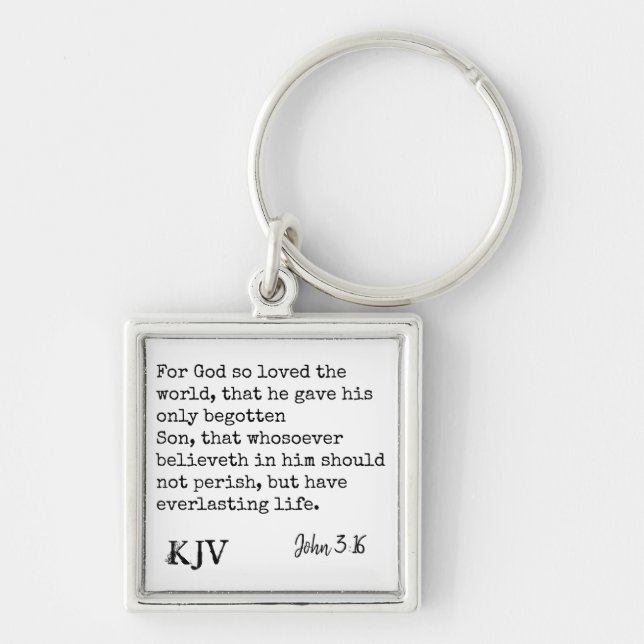 John 3:16 Bible Zitat - Kann individuell angepasst Schlüsselanhänger (Vorne)