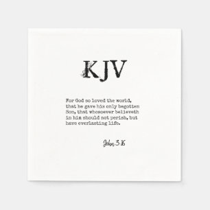 John 3:16 Bible Zitat - Kann individuell angepasst Serviette
