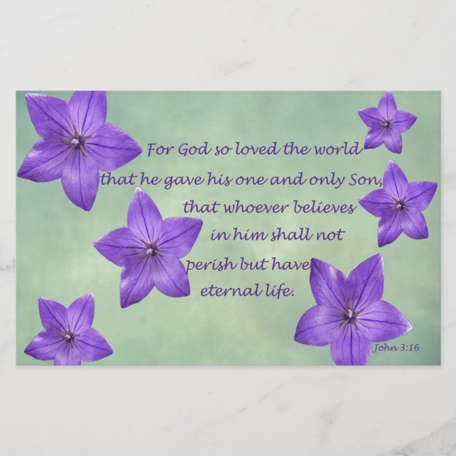 John 3:16 briefpapier (Vorderseite)