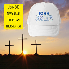 John 3:16 Casquette chrétien bleu de la marine
