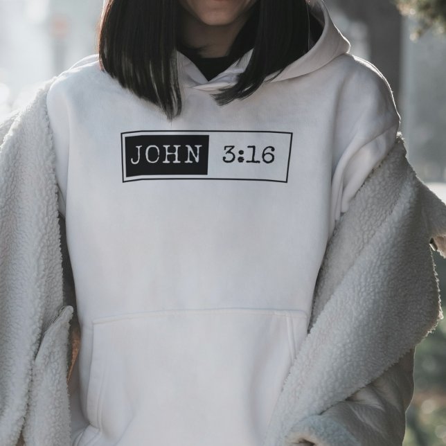 "John 3:16" Christlich, Bibelverse, Glaube Hoodie (Von Creator hochgeladen)