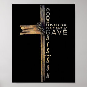 John 3_16 Christlich Cross Bible Poster