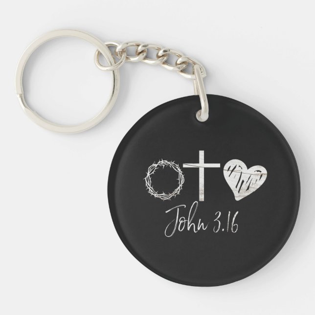 John 3,16 Christlich Schlüsselanhänger (Vorderseite)