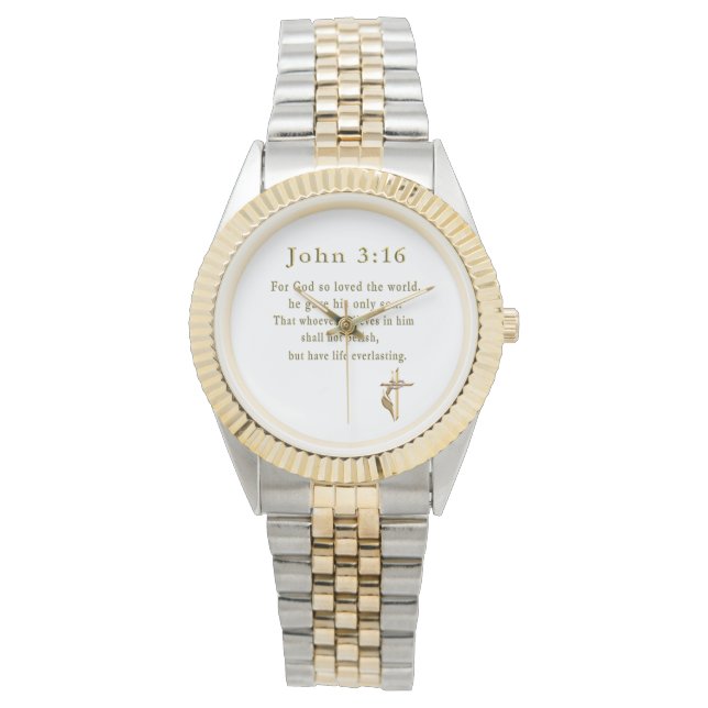 John 3:16 christliche Geschenke Armbanduhr (Vorderseite)