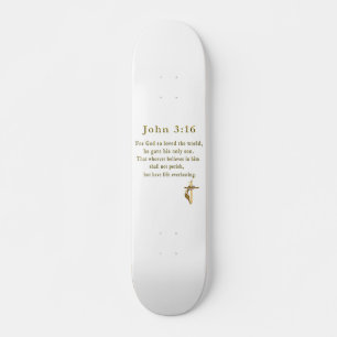 John 3:16 christliche Geschenke Skateboard