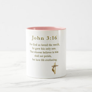 John 3:16 christliche Geschenke Zwei-Tone-Kaffee-T Zweifarbige Tasse