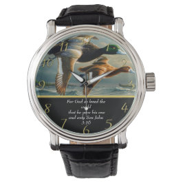 John 3:16 Christlicher Glaube kreuz mit Enten Armbanduhr