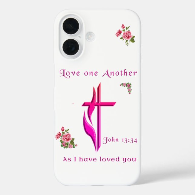 John 3:16 Christliches iPhone 16 Fall Hülle (Rückseite)