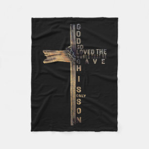 John 3_16 Christliches Kreuz Bibel-Shirt Christlic Fleecedecke