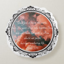 John 3:16 Coussin d'accents ronds