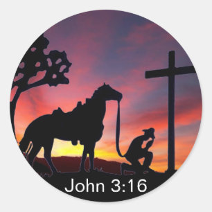 John-3:16 Cowboy am queren christlichen Aufkleber