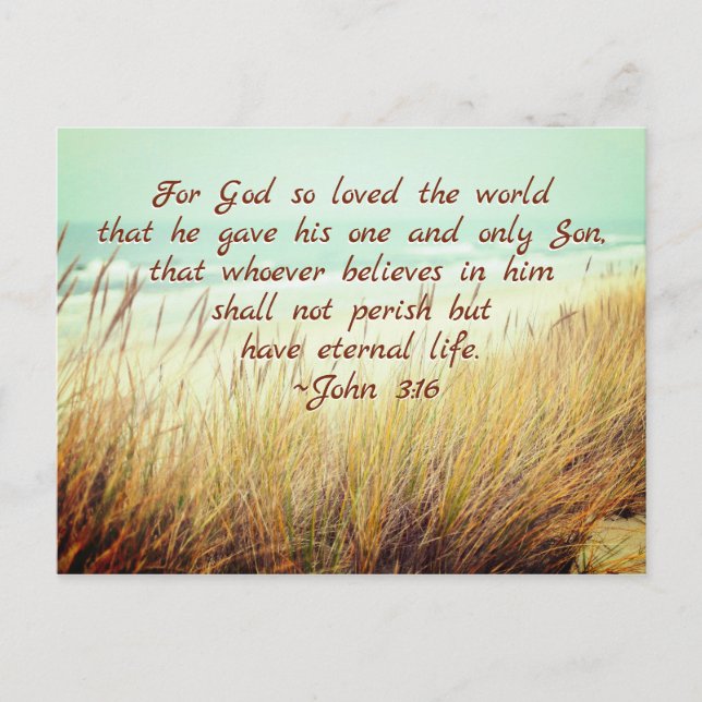 John 3:16 Denn Gott liebte so die Welt, Bibel Vers Postkarte (Vorderseite)