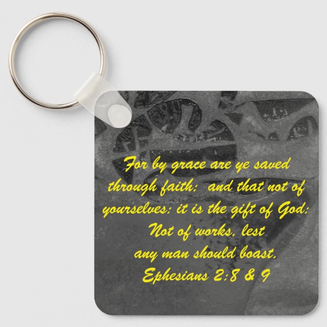 John 3:16 & Ephesians2:8 & 9 Bible-Wahrheit Schlüs Schlüsselanhänger (Vorderseite)