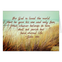 John 3:16 For God so loved the world, Bible Card