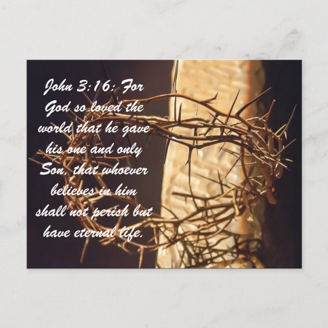 John 3:16: Für Gott so liebte die Welt, die er gab Postkarte (Vorderseite)