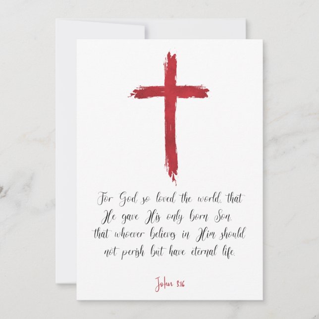 John 3:16 "Für Gott so liebte die Welt..." Karte (Vorderseite)