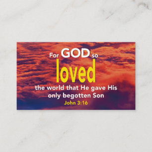 John 3:16   FÜR GOTT SO LIEBTE DIE WELTBILANZ Visitenkarte
