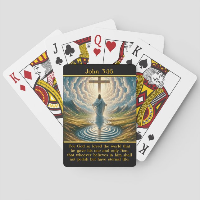 John 3:16 Glorious Cross Sea Vision Spielkarten (Rückseite)