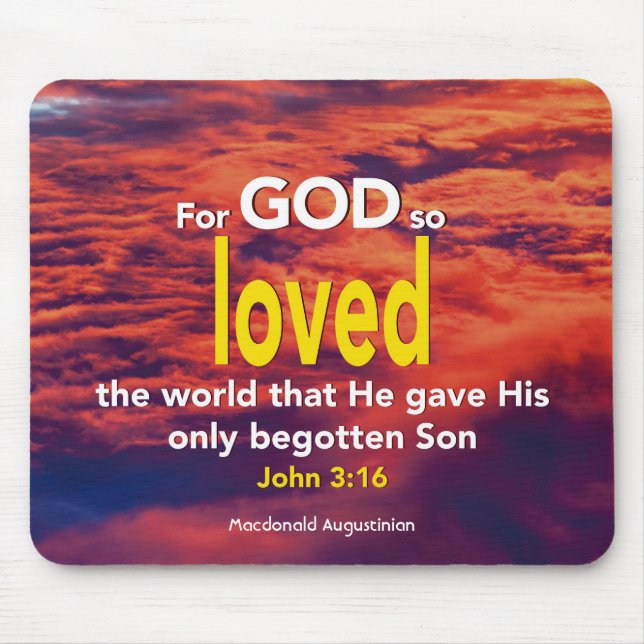 John 3:16 GOTT LIEBTE SO DIE WELT Personalisiert Mousepad (Vorne)