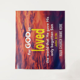 John 3:16 GOTT LIEBTE SO DIE WELTkirche Wandteppich