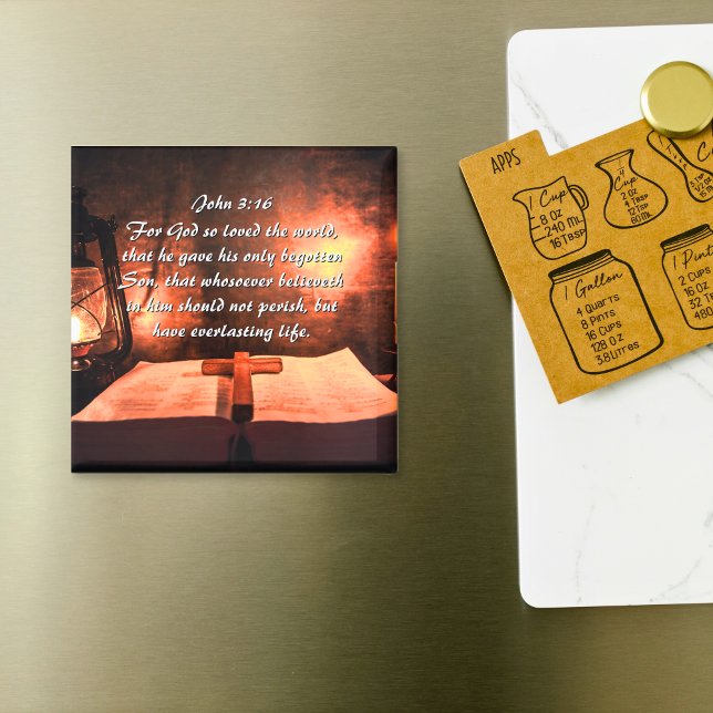 John 3:16 Gott so liebte die Welt, Laterne Magnet (John 3:16 God so loved the world, lantern Magnet
)