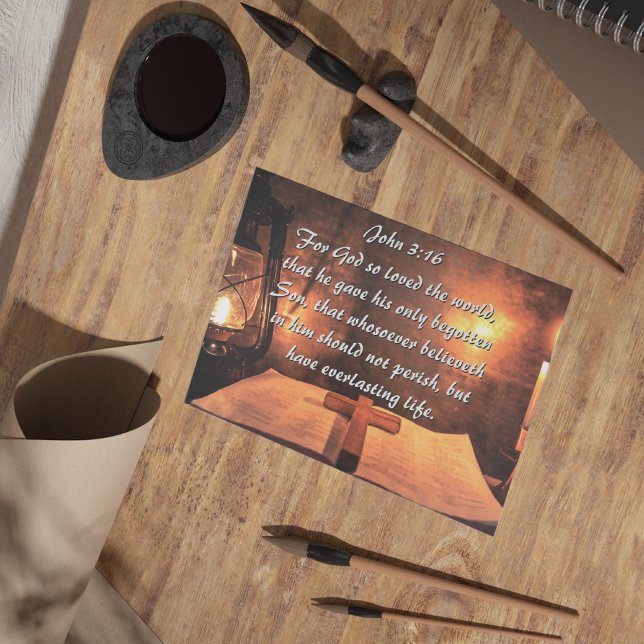 John 3:16 Gott so liebte die Welt, Laterne Postkarte (Von Creator hochgeladen)