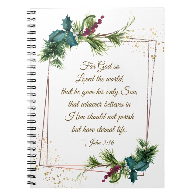 John 3:16 Gott so liebte die Welt Weihnachten Notizblock (Vorderseite)