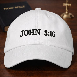 John 3:16 Grace Verses White Embroidery Christlich Bestickte Baseballkappe