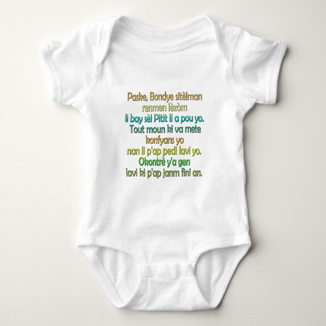 John 3:16 Haitian Kreole Baby Strampler (Vorderseite)