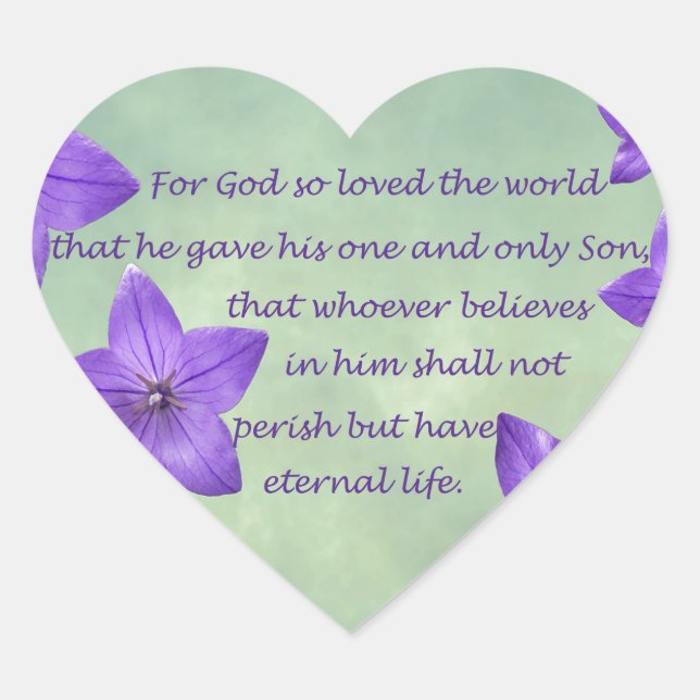 John 3:16 Herz-Aufkleber (Vorderseite)