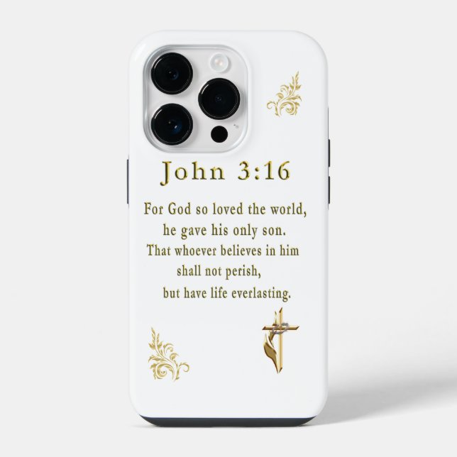 John 3:16 iPhone 14 pro  hülle (Rückseite)