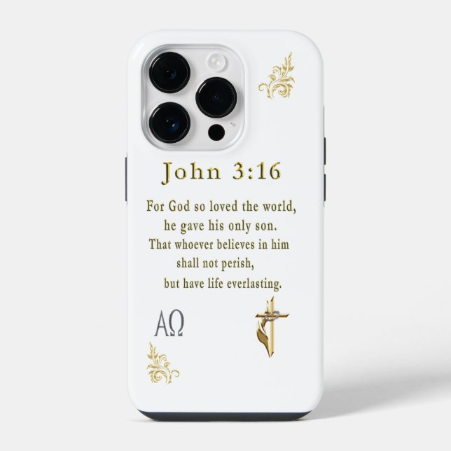 John 3:16 iPhone 14 pro  hülle (Rückseite)