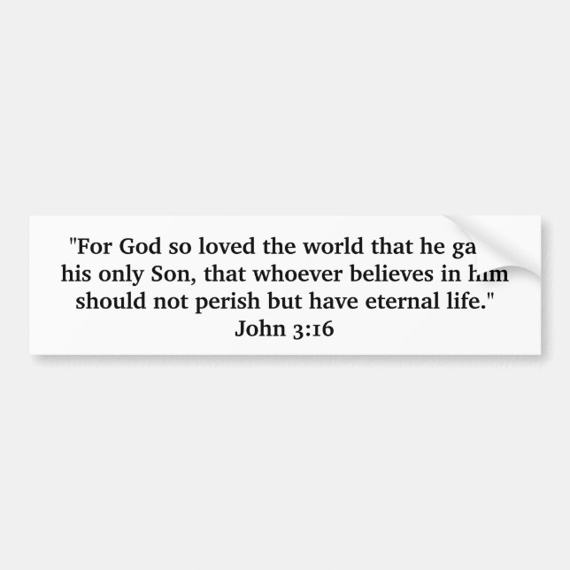 John-3:16… Jesus Christus, unser Lord und Retter! Autoaufkleber (Vorne)