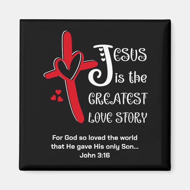 John 3:16 JESUS DIE BESTE LIEBE GESCHICHTE Ostern Magnet (Vorne)