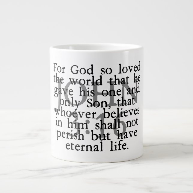 John 3:16 Jumbo-Tasse (Vorderseite)