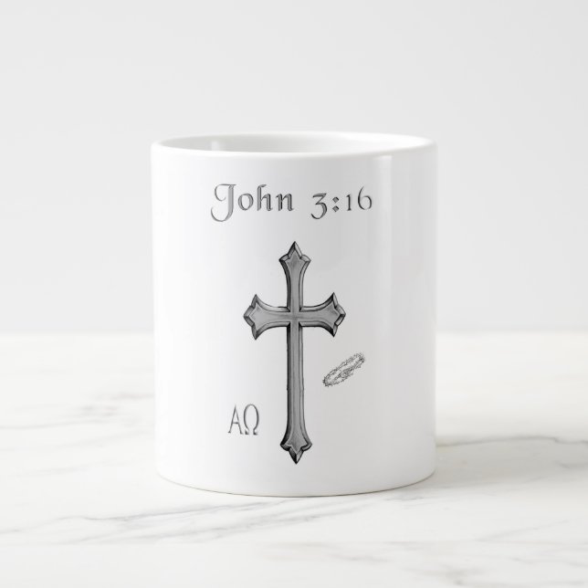 John 3:16 Jumbo-Tasse (Vorderseite)