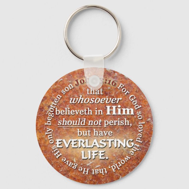 John 3:16 KJV Everlasting Life Bible Verse Quote Schlüsselanhänger (Vorderseite)